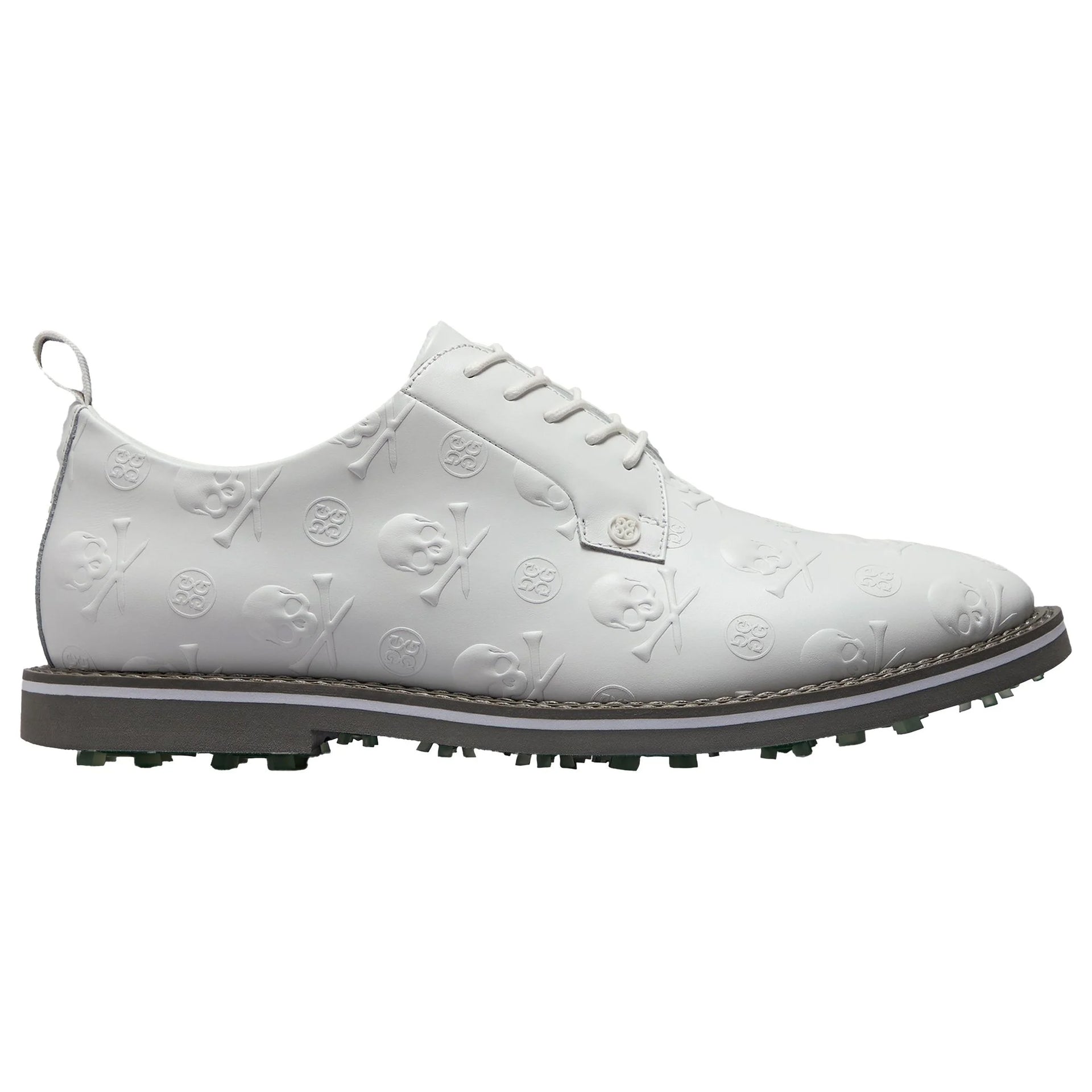 G/FORE CLASSIC EMBOSSED SKULL & TEES SMOOTH CALF GALLIVANTER SNOW/CHARCOAL / 10