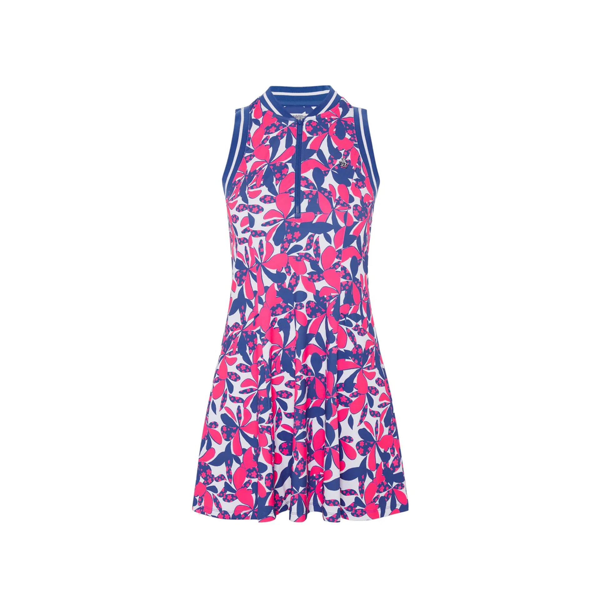 PN WOMEN DRESS SL FLORAL PRINTED ZIP DRESS