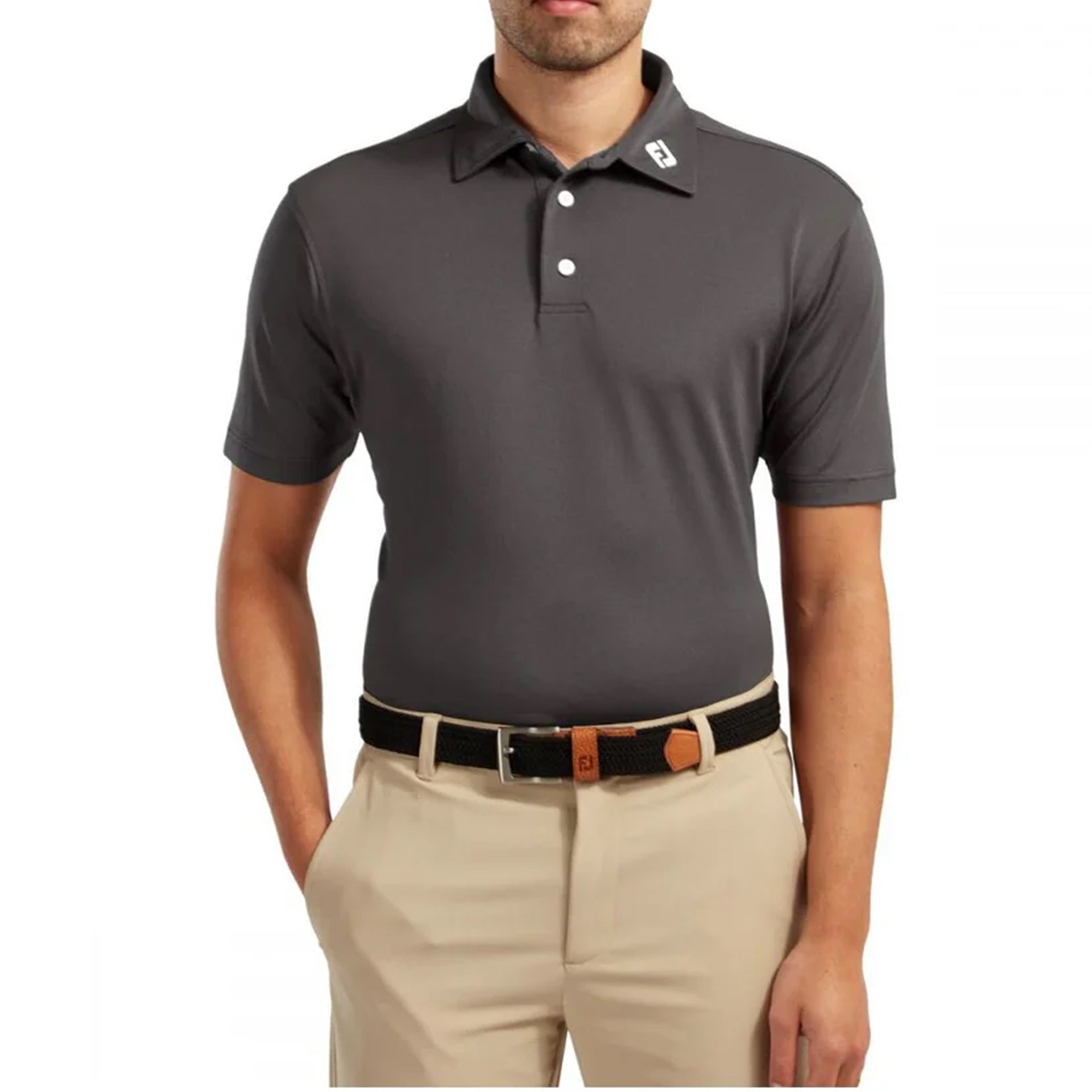 FJ STRETCH PIQUE SOLID SHIRT ATHLETIC FIT BLACK 3XL