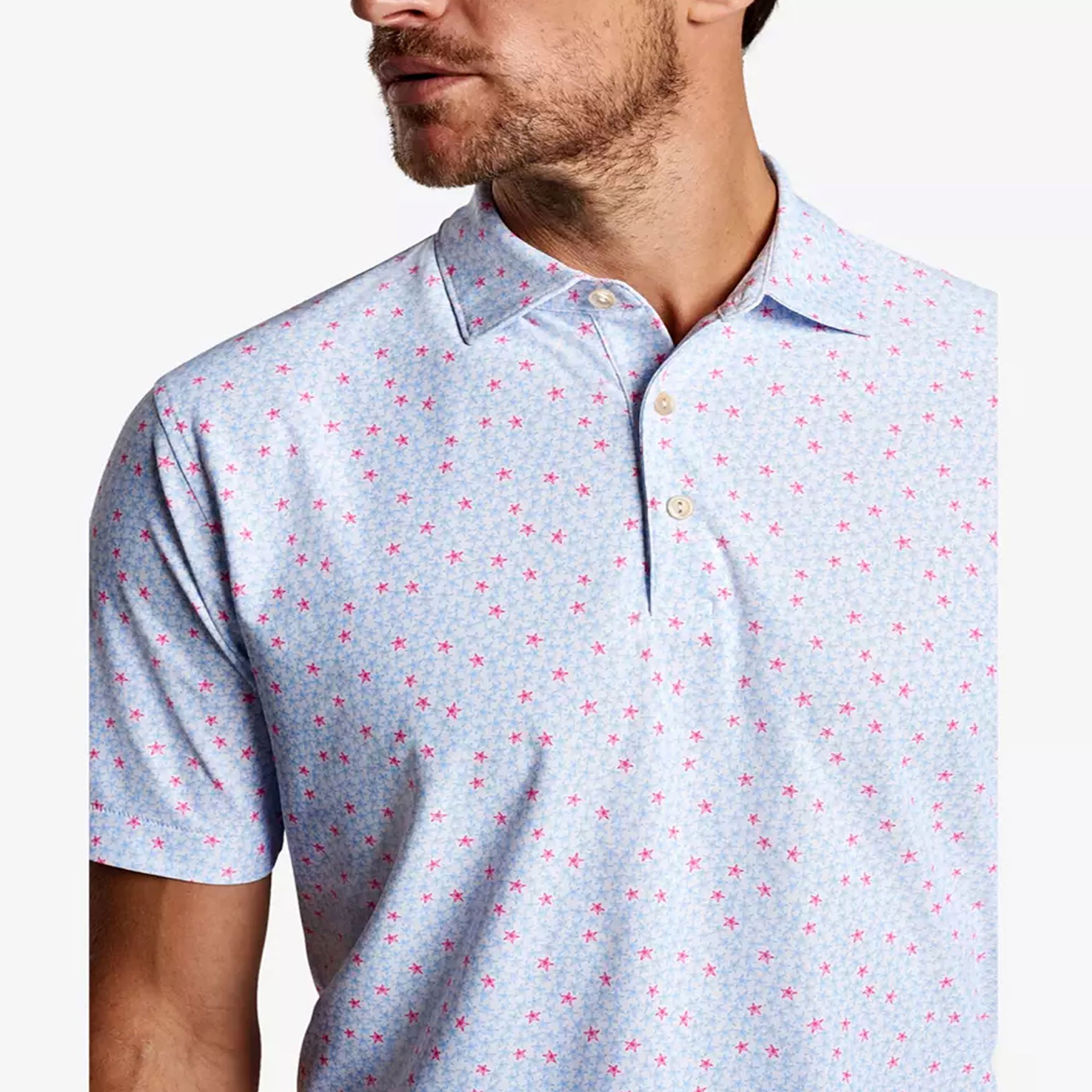 PM STARFISH PERFORMANCE MESH POLO WHITE / L