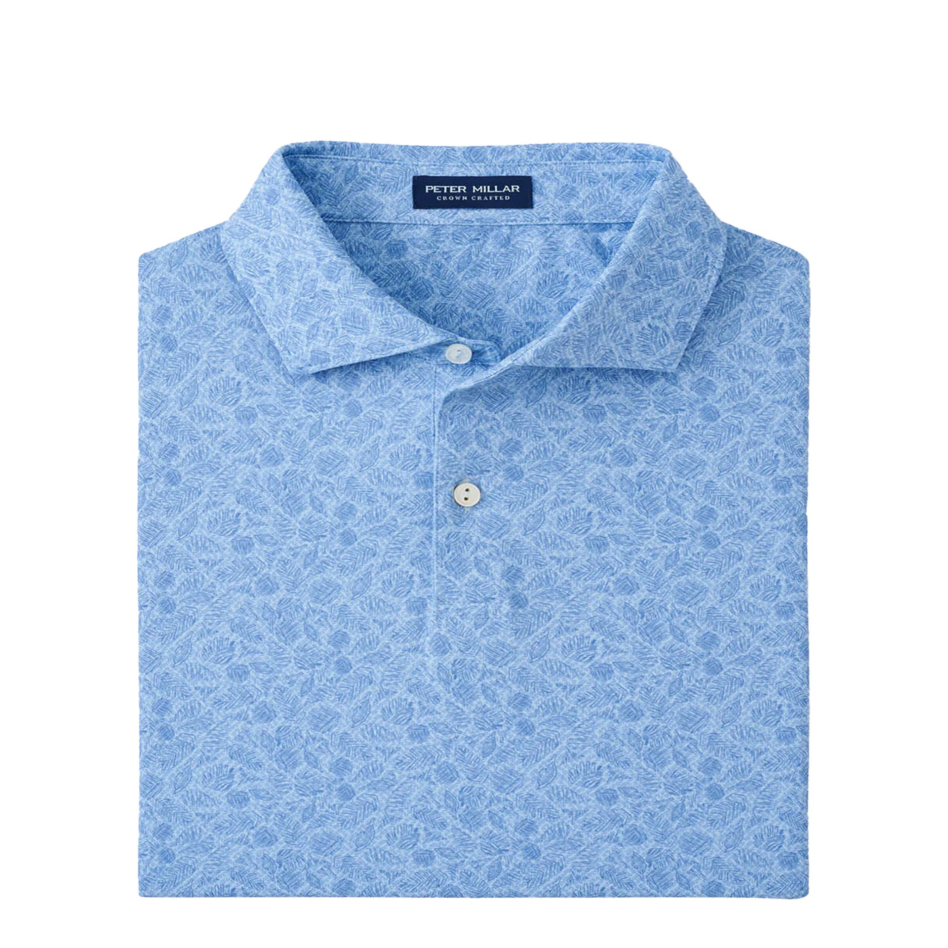 PM MENS BOTANICAL PERFORMANCE JERSEY POLO BLUE FROST / L